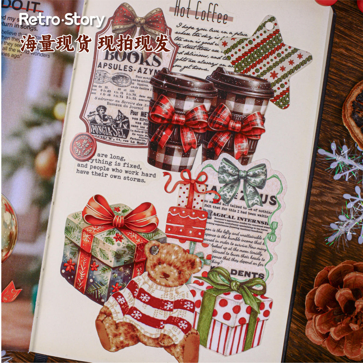 Stickers en cartonaje navideños -20 pzas