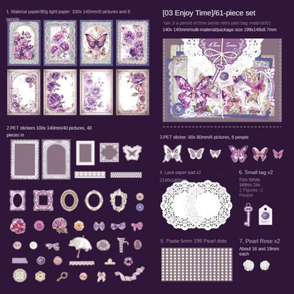 Set de papeleria a time series-61 pzas