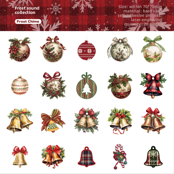 Stickers en cartonaje navideños -20 pzas