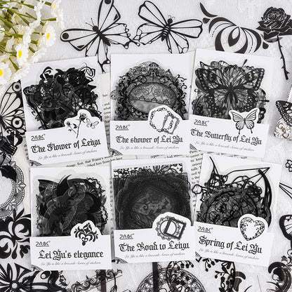 Stickers black lace-20 pzas