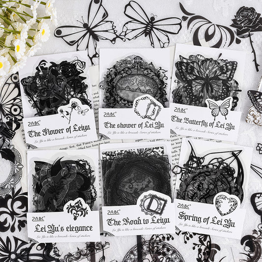 Stickers black lace-20 pzas