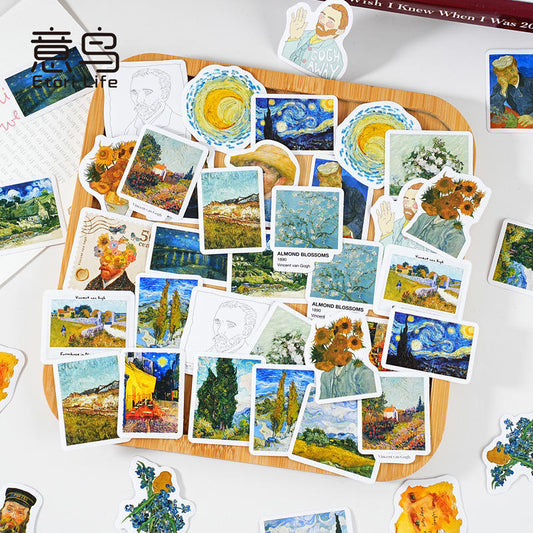 Cajita de stickers Vicent Van Gogh-46 pzas