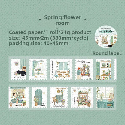 Washitape estampillas spring prelude-2 metros