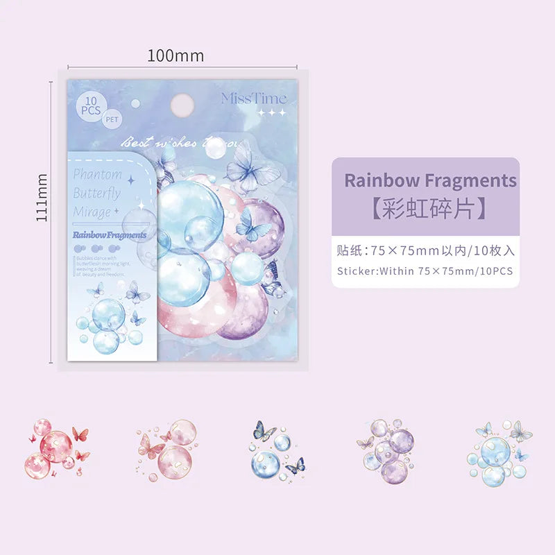 Stickers burbujas butterfly-10 pzas