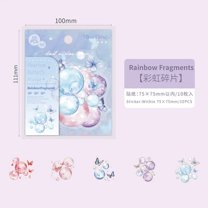 Stickers burbujas butterfly-10 pzas
