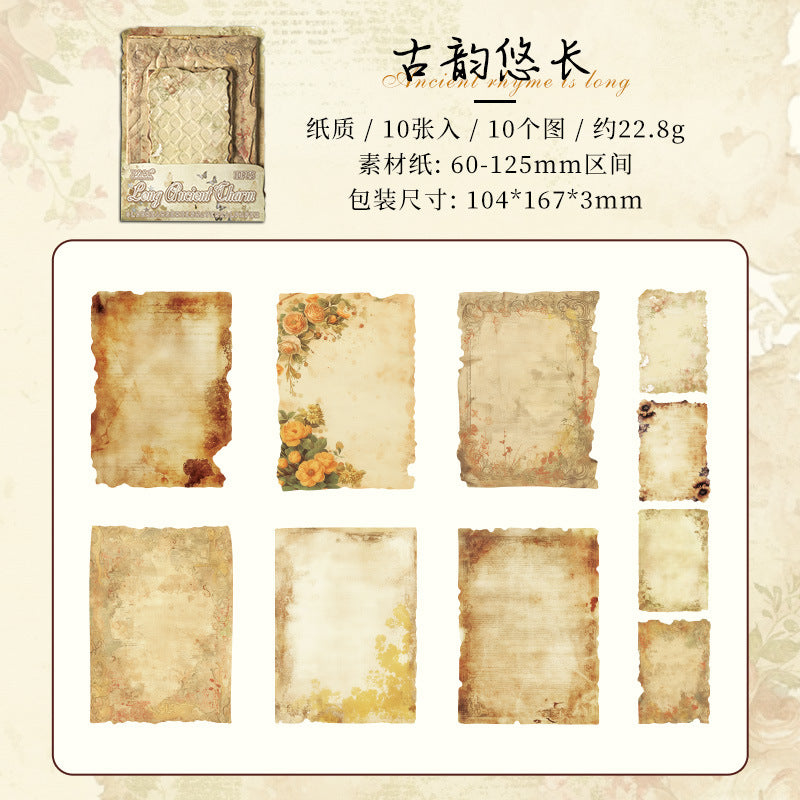 Papel texturizado vintage-10 pzas