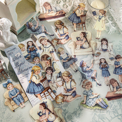 Stickers niñas lectoras-30 pzas