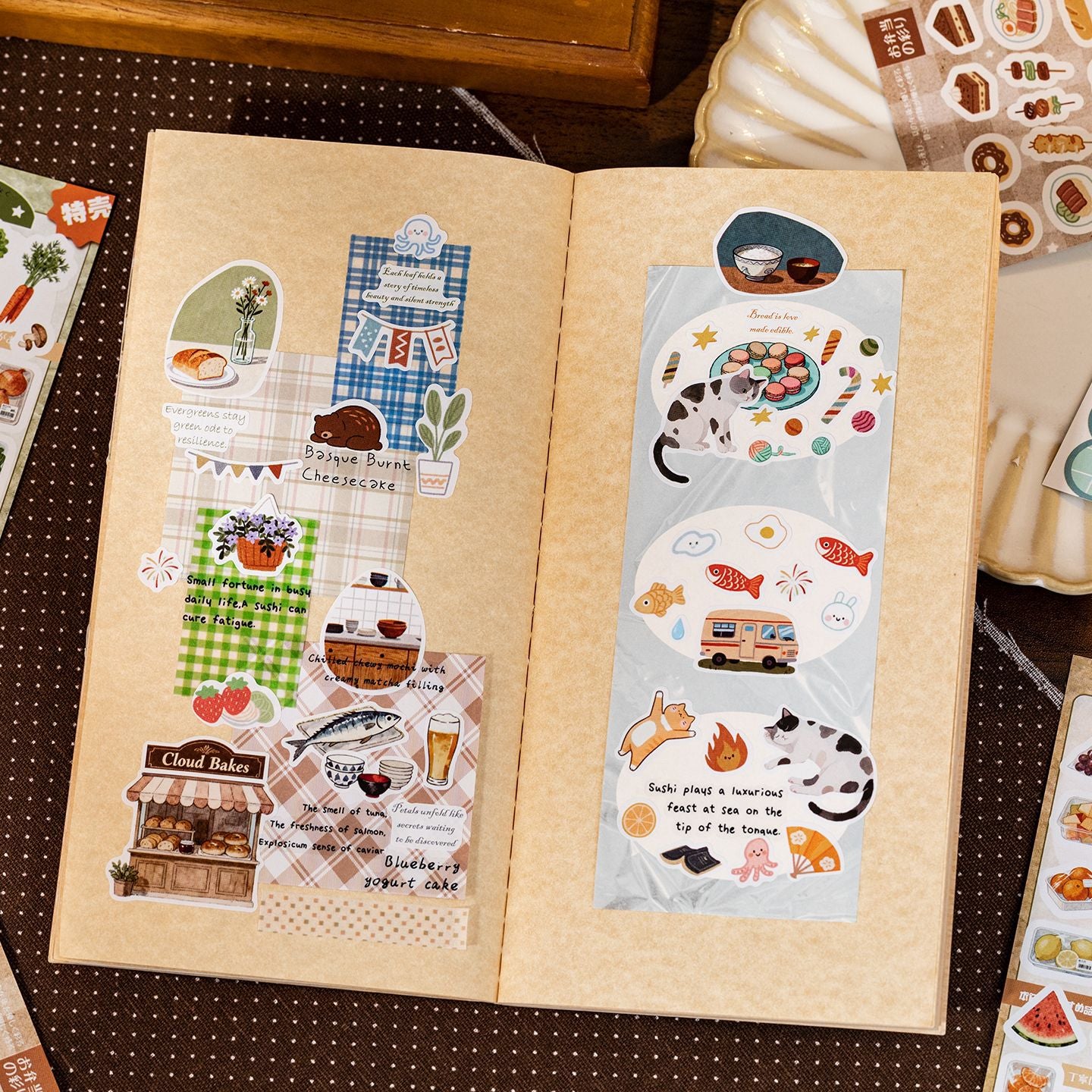 Stickers foodie meow-24 hojas