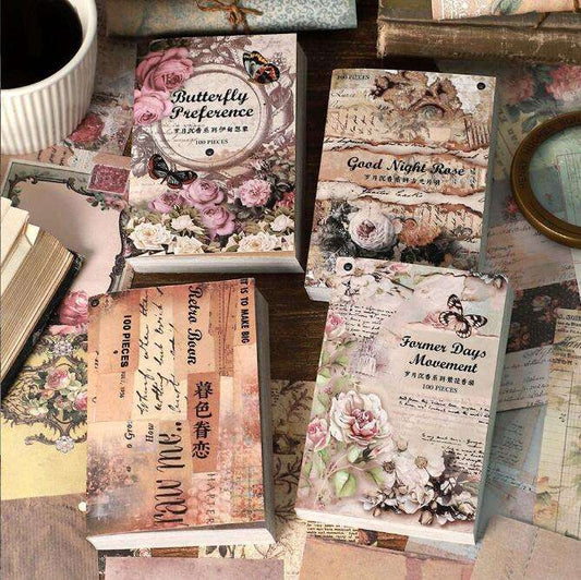 Librito retro deco paper-100 hojas