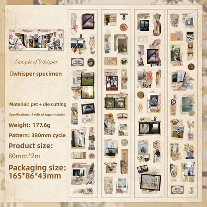 Juego de washitape recortes-4 rollos