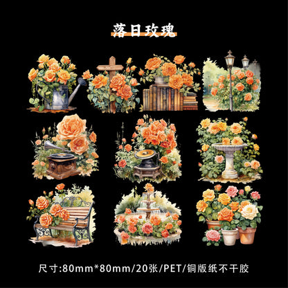 Stickers florales rose manor-20 pzas