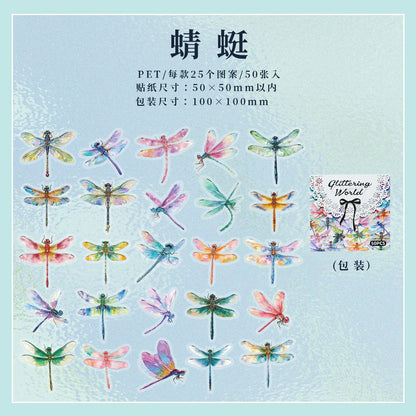 Stickers glittering world-50 pzas