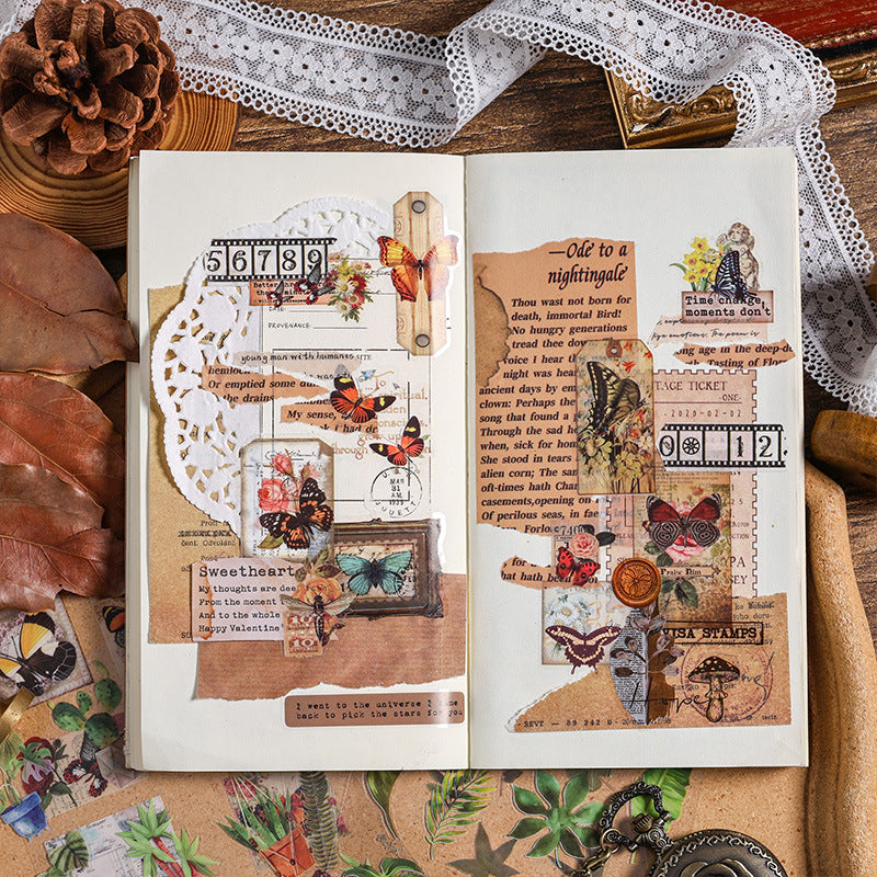 Libro de stickers vintage-20 hojas