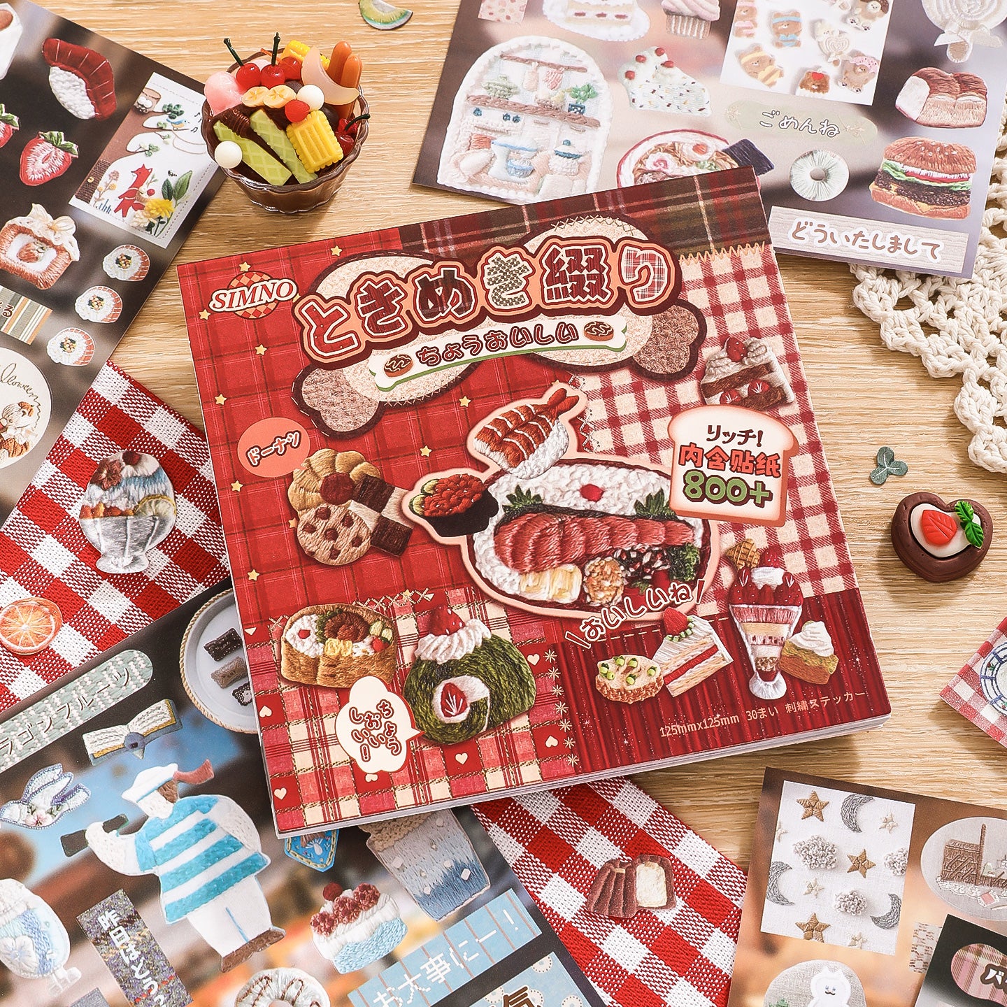 Librito de stickers estilo japones embroidery-30 hojas