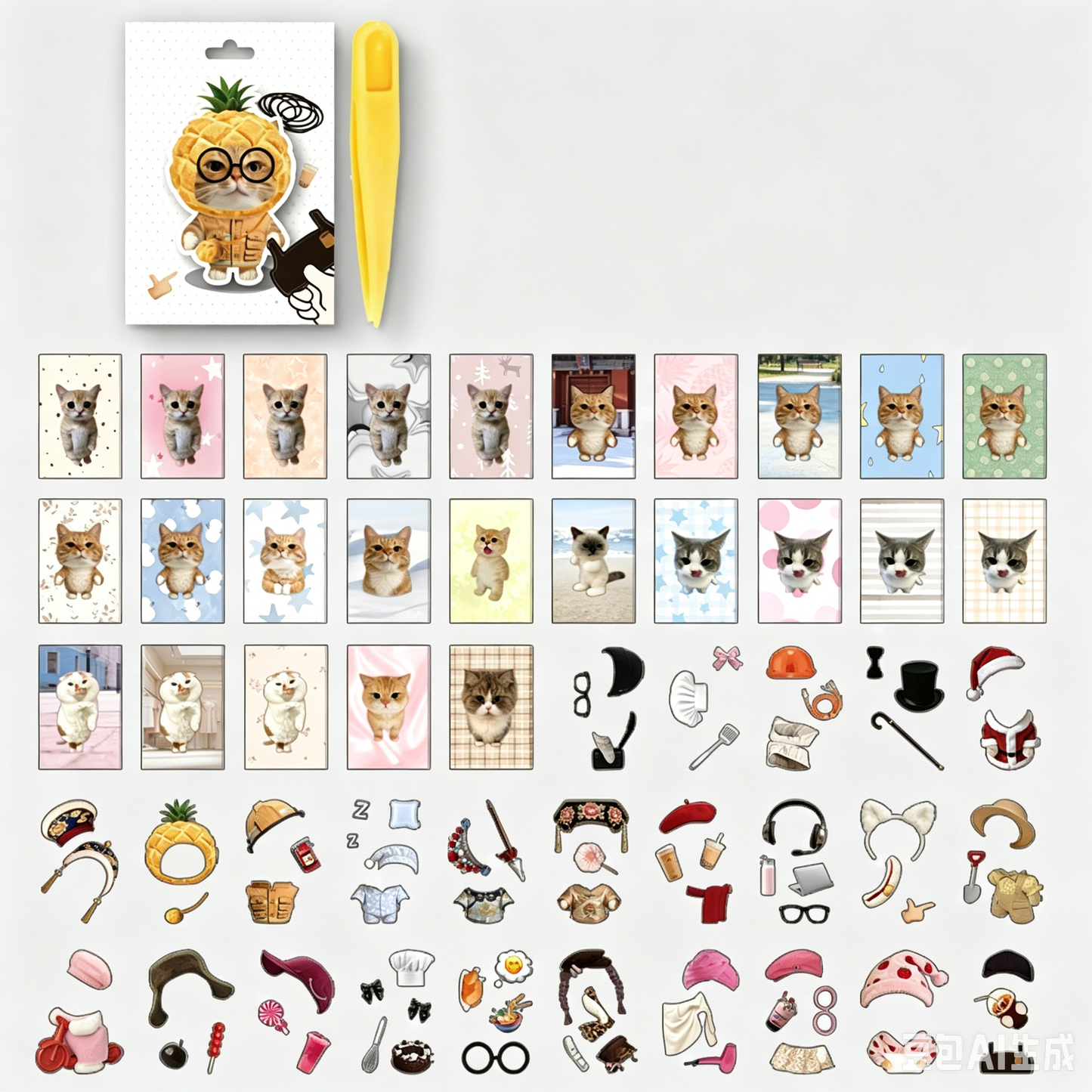 Mini librito cute cat dress up-50 pzas