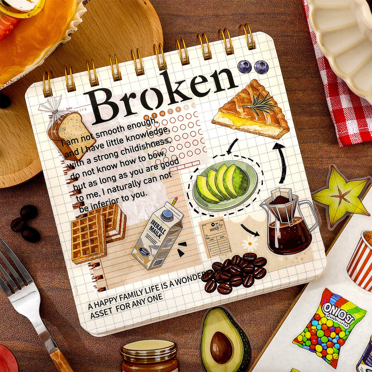 Latita de stickers comida-100 pzas