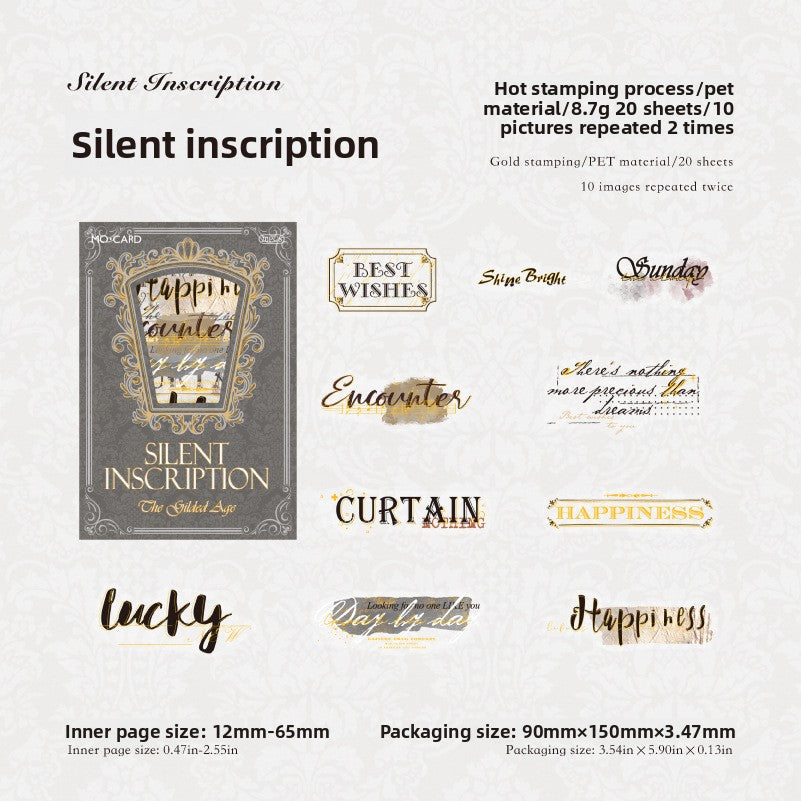 Stickers con foil dorado-20 pzas