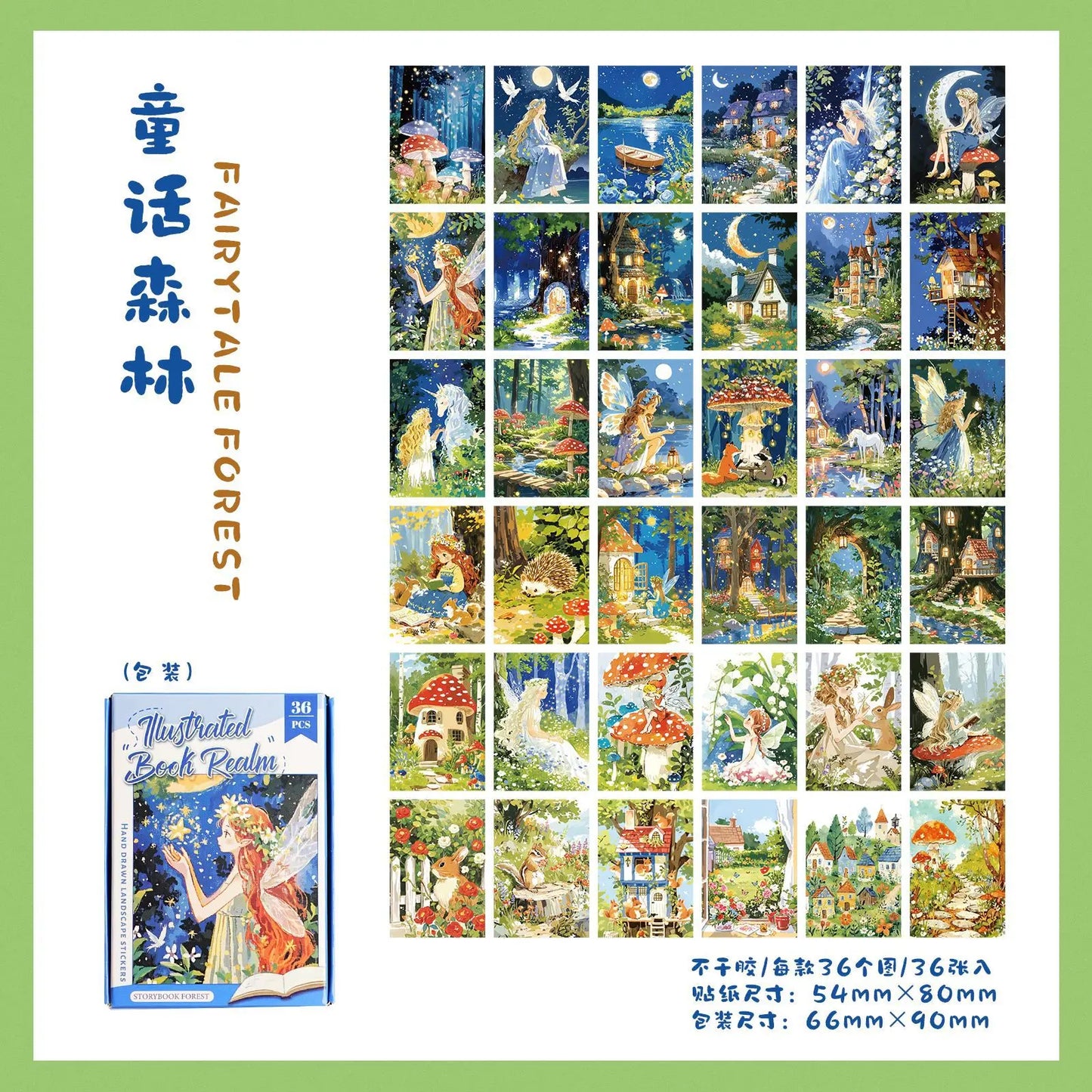 Stickers illustrated book-36 pzas