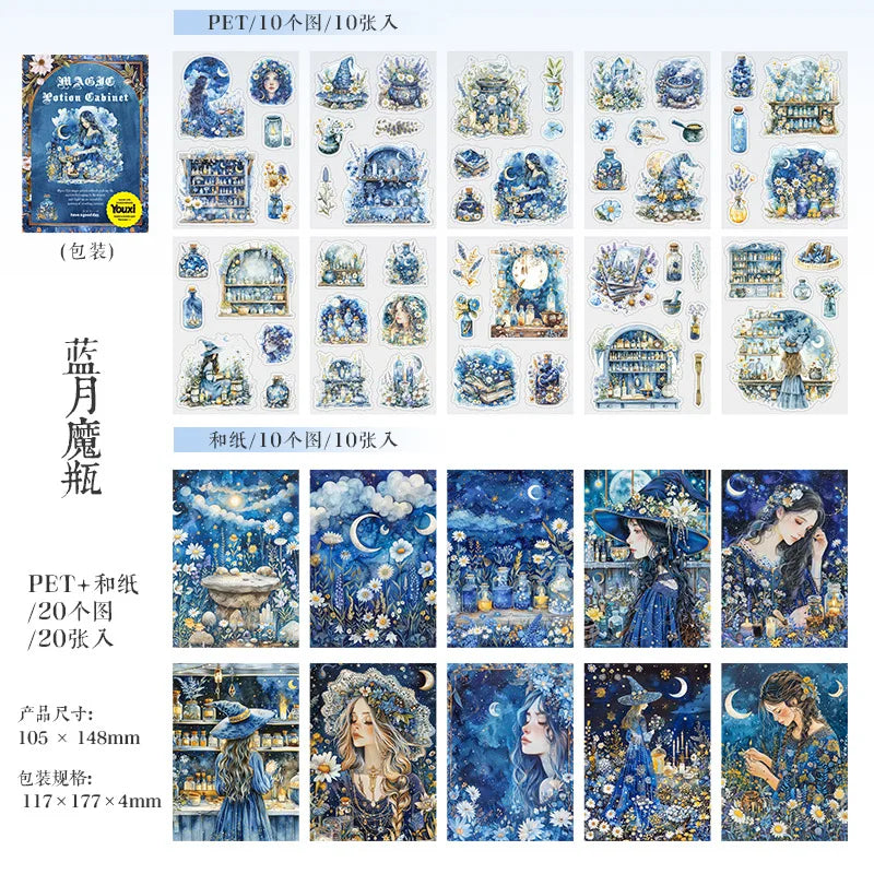 Libros de stickers potion gabinet-20 hojas
