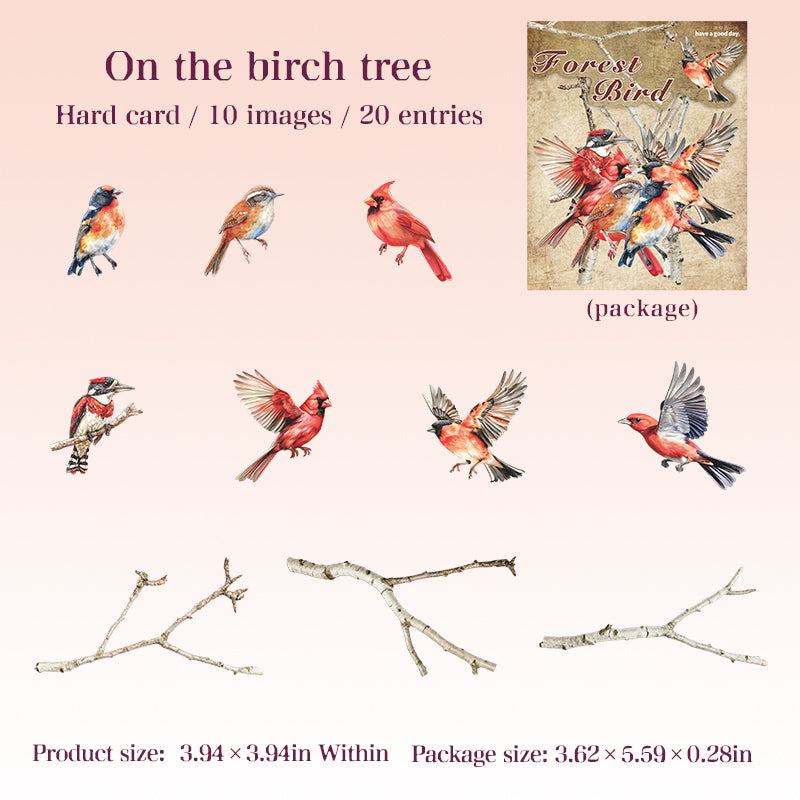 Stickers forest bird-20 pzas
