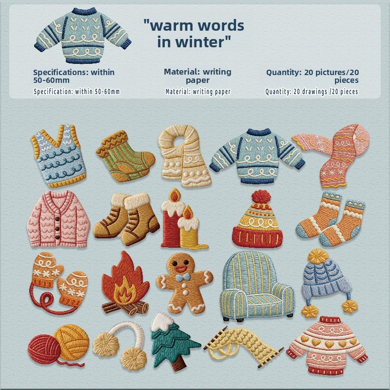 Stickers estilo bordados-20 pzas