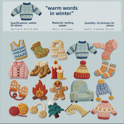 Stickers estilo bordados-20 pzas
