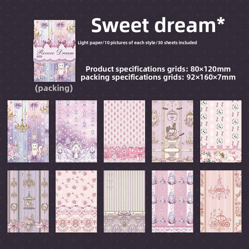 Papel rococo dream-30 pzas