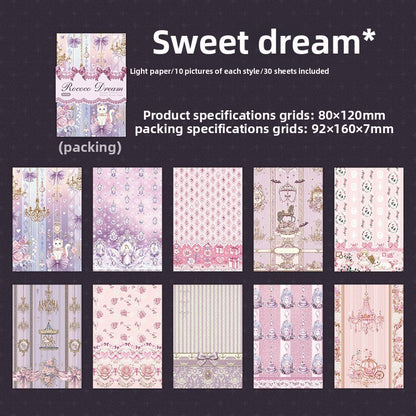 Papel rococo dream-30 pzas