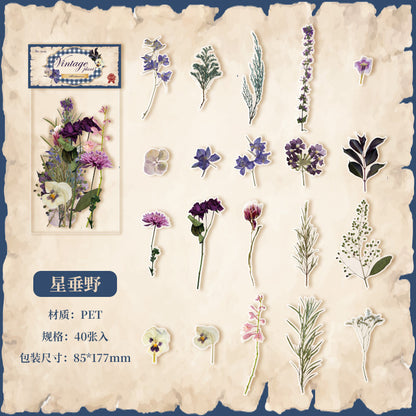 Stickers vintage plant-40 pzas