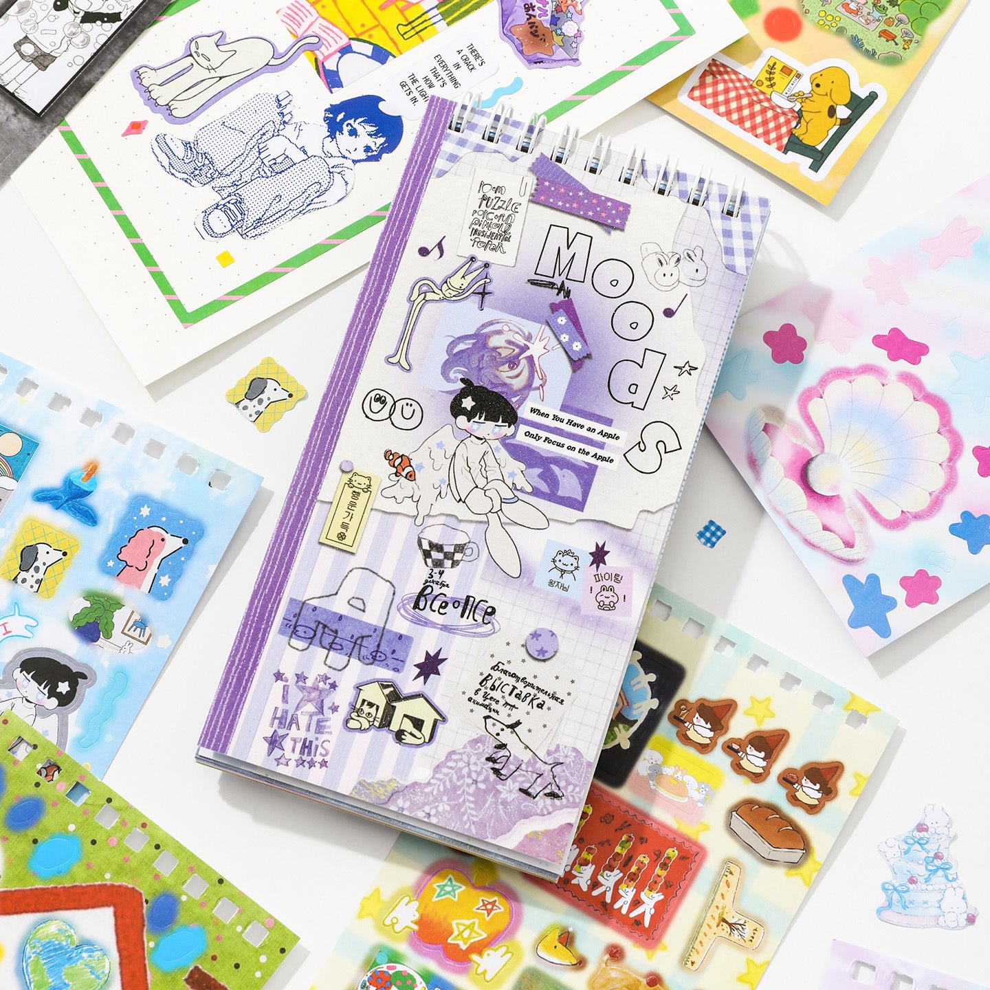 Block de stickers aestetic-20 hojas
