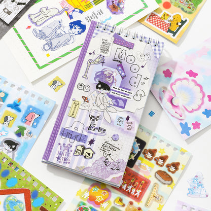 Block de stickers aestetic-20 hojas