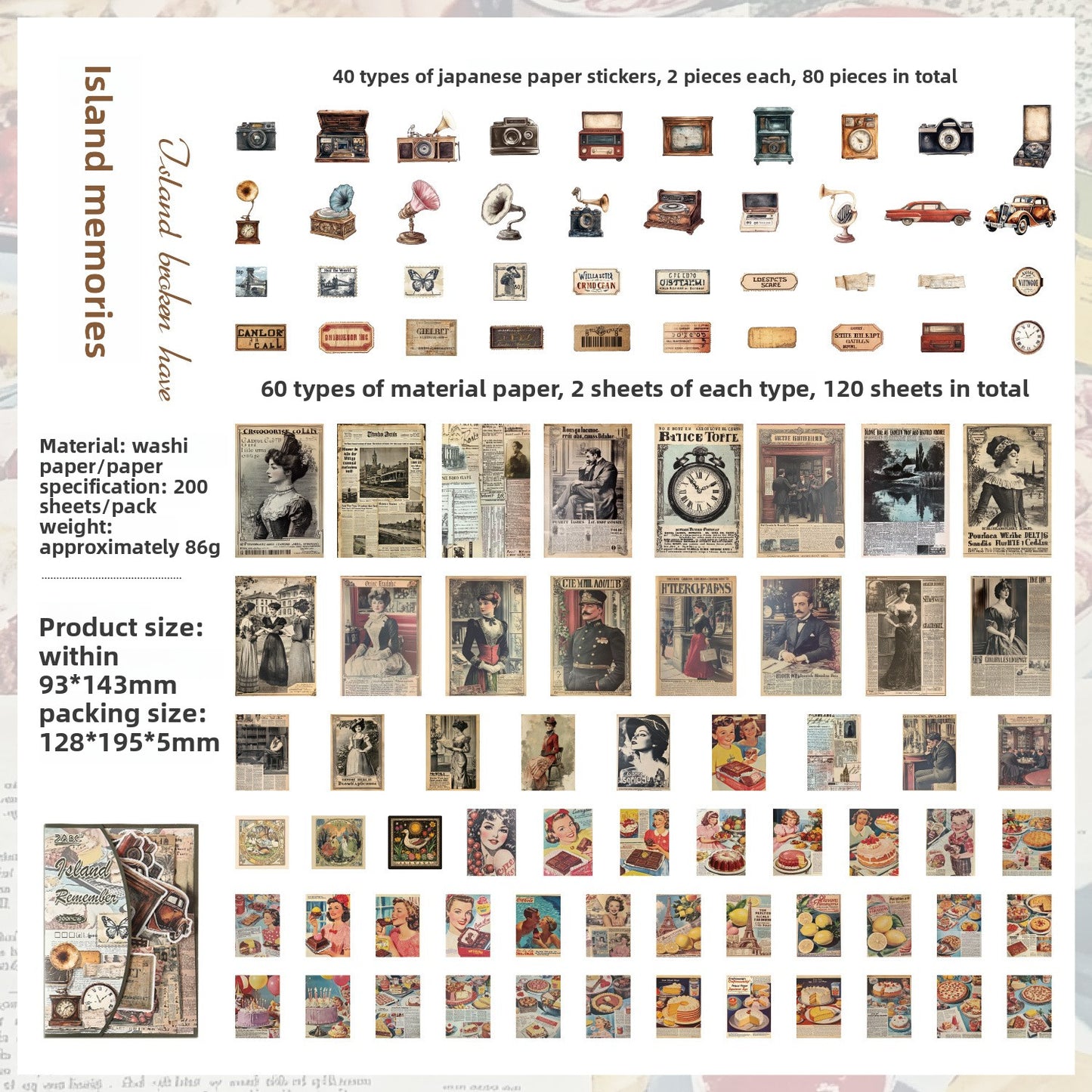 Set de papeleria kraft paper-200 pzas