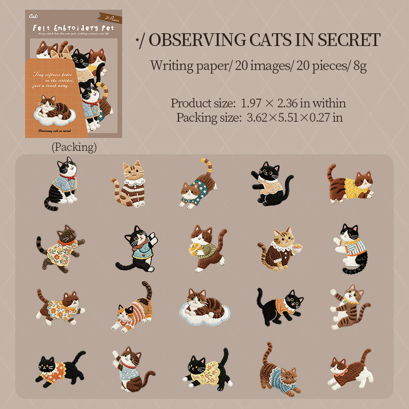 Stickers felt embroidery-20 pzas