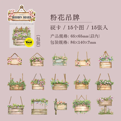Stickers cartonaje wooden board-15 pzas