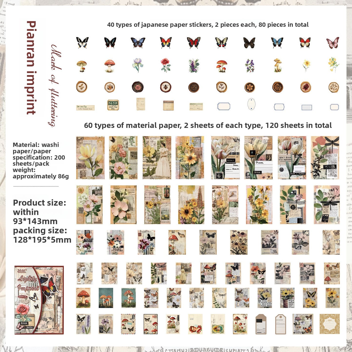 Set de papeleria kraft paper-200 pzas