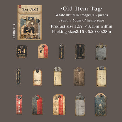 Stickers tag vintage-15 pzas