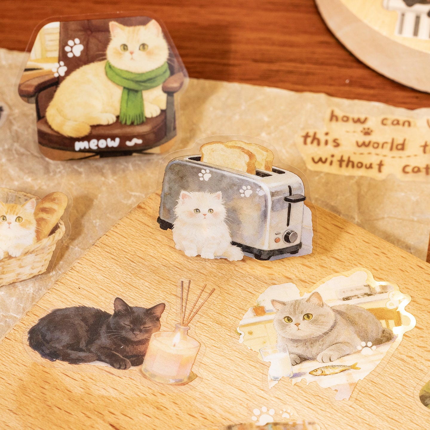 Stickers cat diary-30 pzas