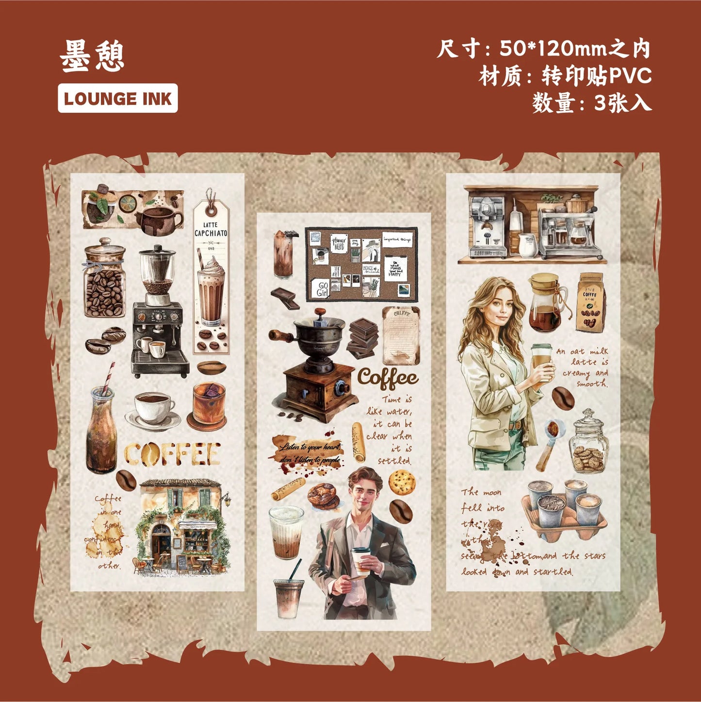 Stickers transfer coffee-3 pzas