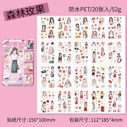 Librito de stickers personajes  asiaticos-20 hojas