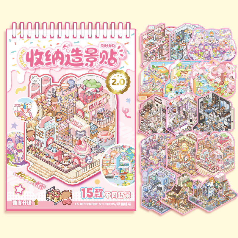 Libro rosa de 15 escenarios 3D tamaño A5