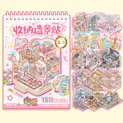 Libro rosa de 15 escenarios 3D tamaño A5