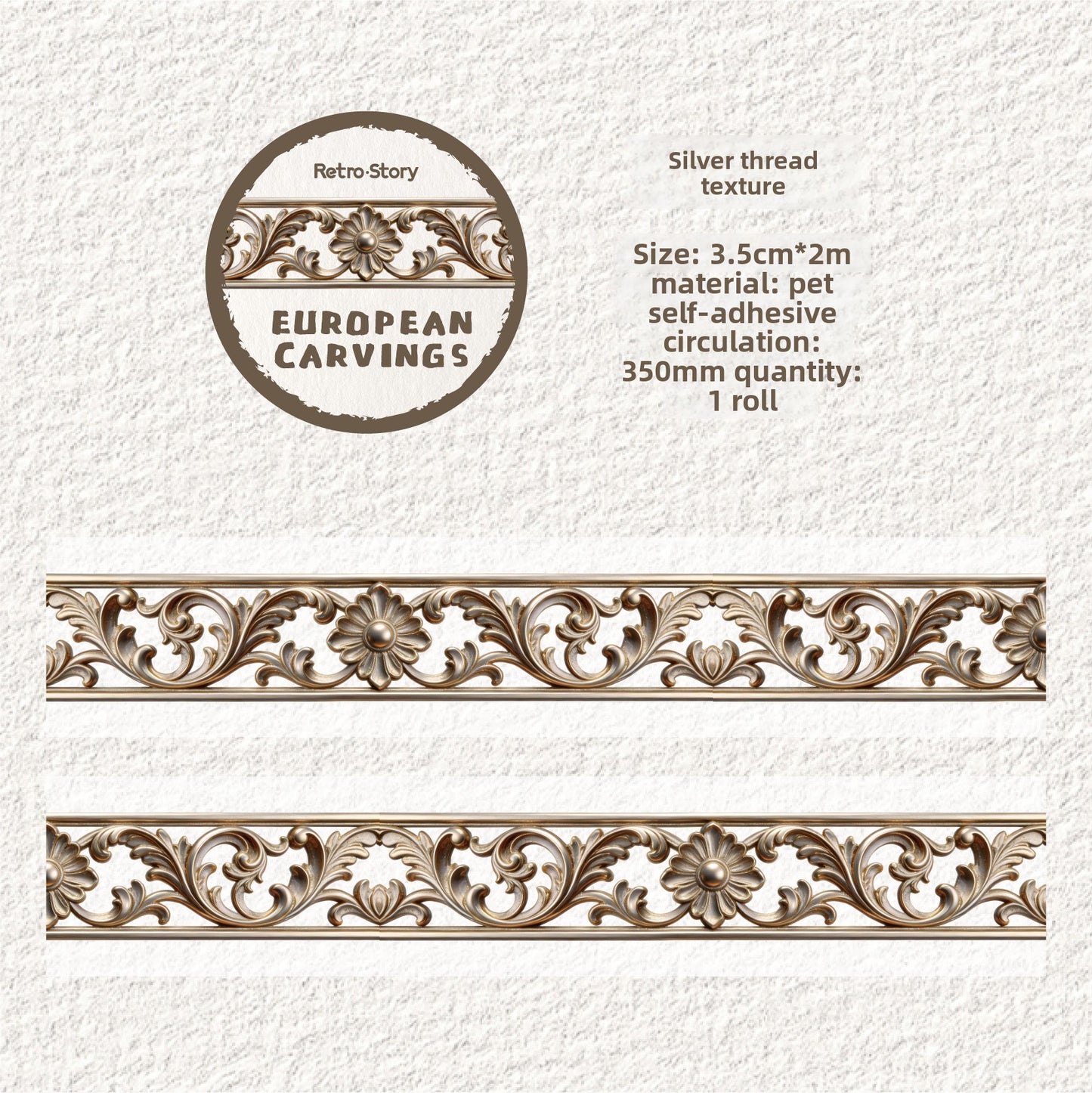 Washitape european carvings-2 metros