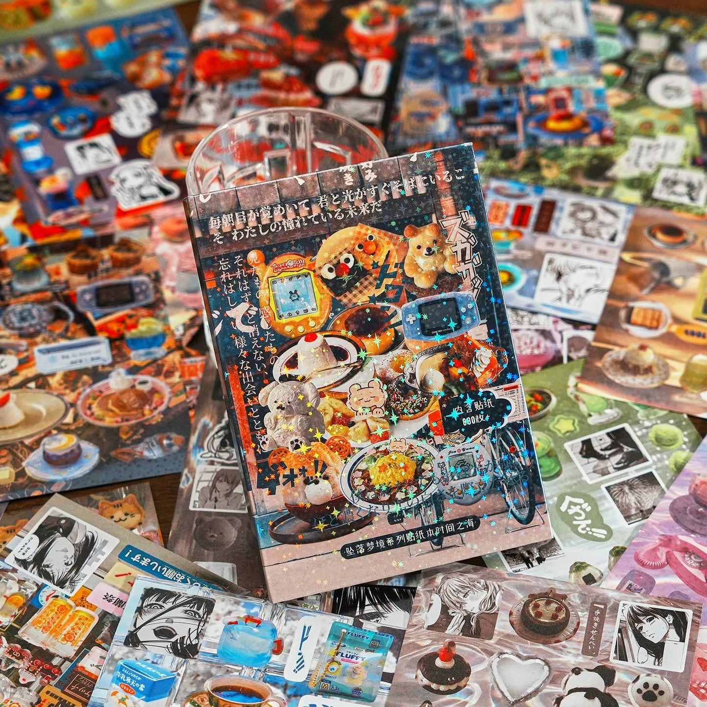 Librito de stickers japones tapa dura-45 hojas