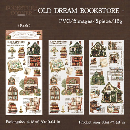 Stickers transfer bookstore corner-2 pzas