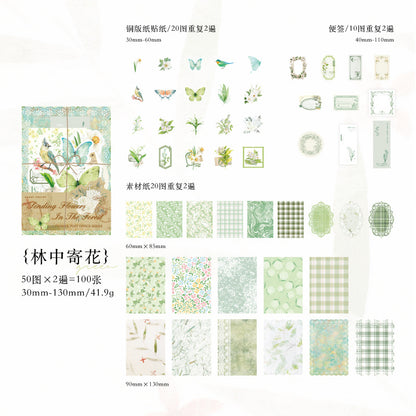 Set de papeleria flower post office-100 pzas