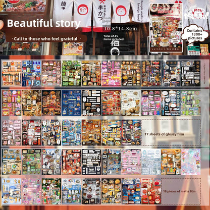 Libro de stickers estilo japoneses beautiful-45 hojas