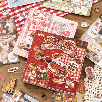 Librito de stickers estilo japones embroidery-30 hojas