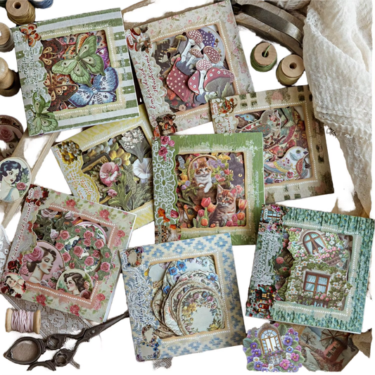 Stickers vintage de cartonaje-30 pzas