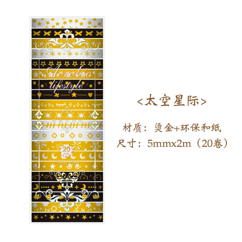 Washitape thin con foil-20 pzas