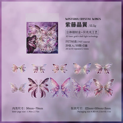 Stickers mariposas holograficas-20 pzas